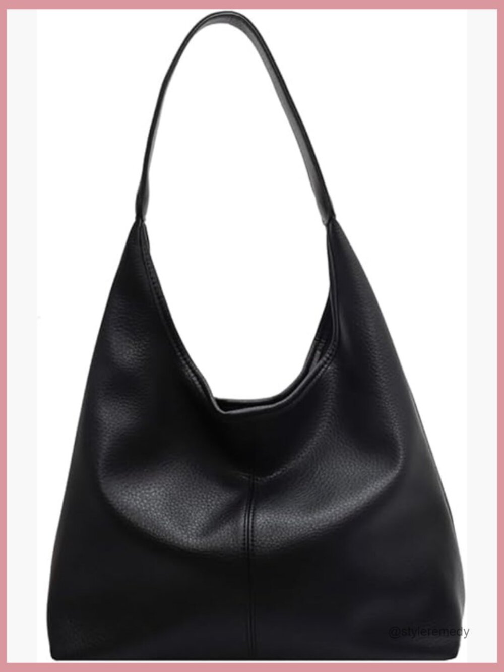 PU Leather Slouchy Hobo Tote Bag Shoulder Purse Work Everyday Handbags 2pcs
